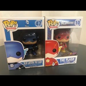 Funko Pop - Metallic Blue Lantern Flash+The Flash